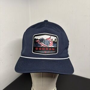Googan Squad Hat Outdoor Fishing Patriotic Rope Cap Snapback OSFM Navy Blue Fish